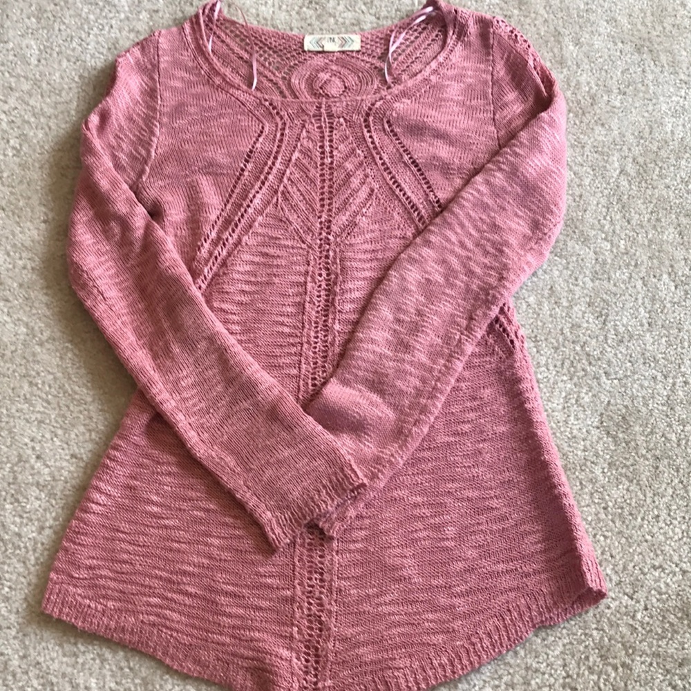 Pink Rose Knit Sweater